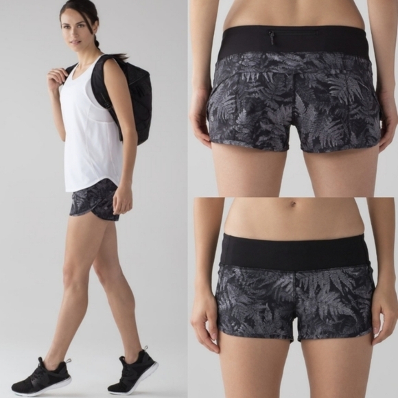 Lululemon Speed Short (4-way Stretch 2.5") Kindred Spirit Black Multi / Black - Picture 3 of 10